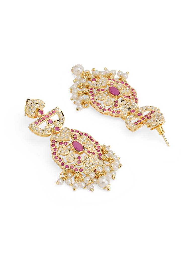 Meira Blush And Gold Choker Necklace Set : WFSE116