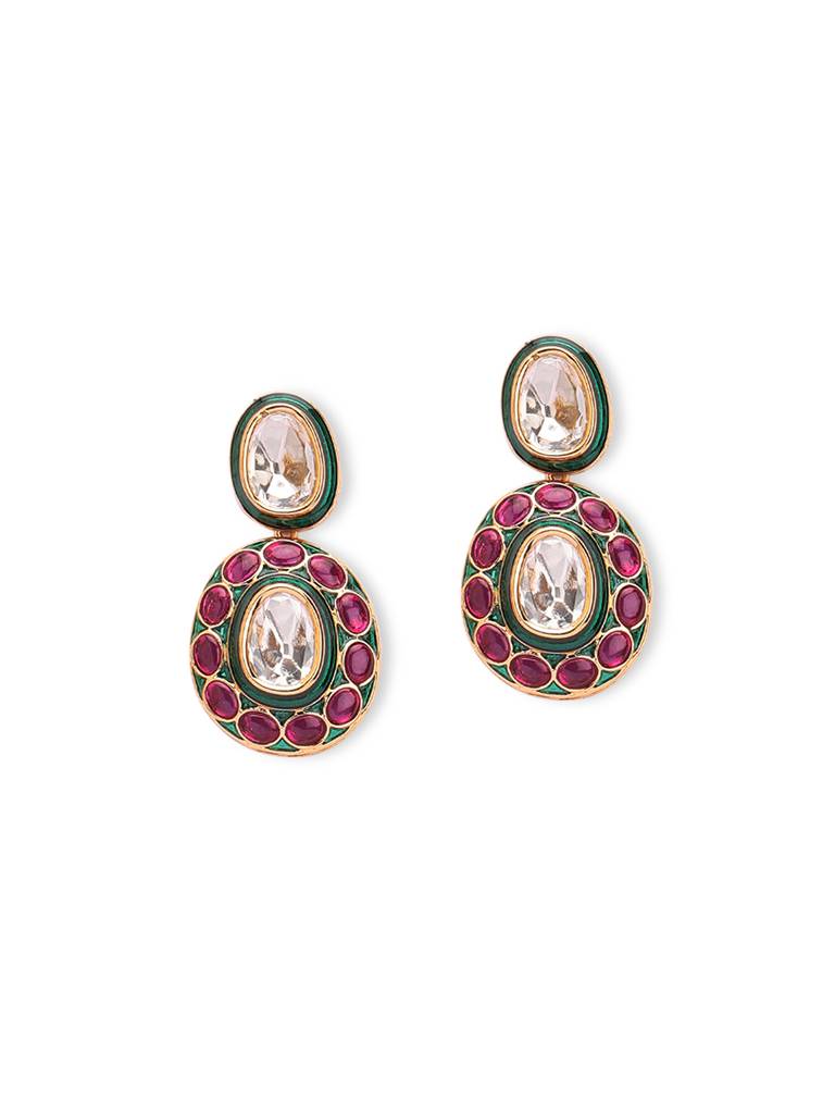 Opulent Meira Enameled Kundan Necklace Set : WFSE117