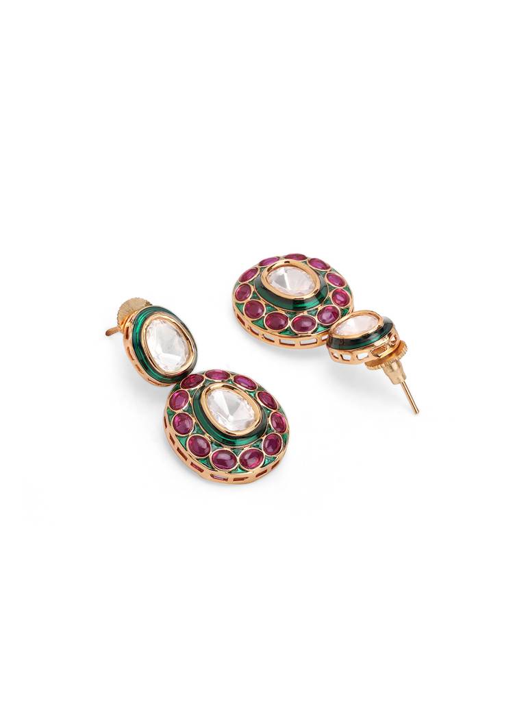 Opulent Meira Enameled Kundan Necklace Set : WFSE117