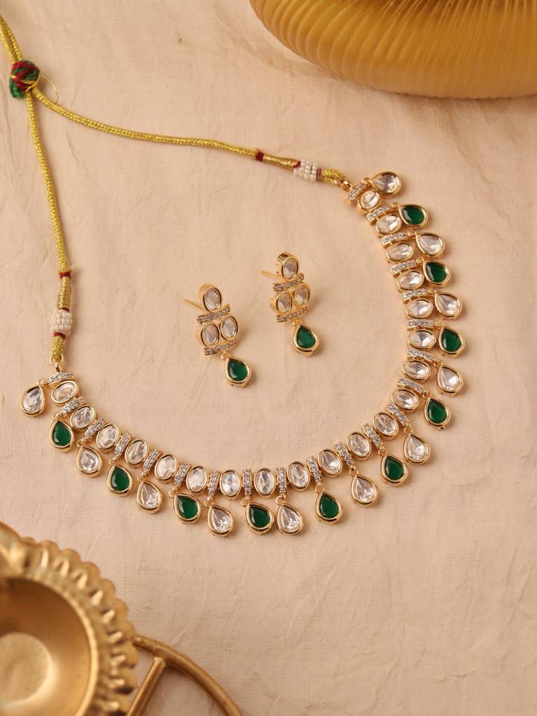 Meira Drops Of Shimmer Necklace Set : WFSE120