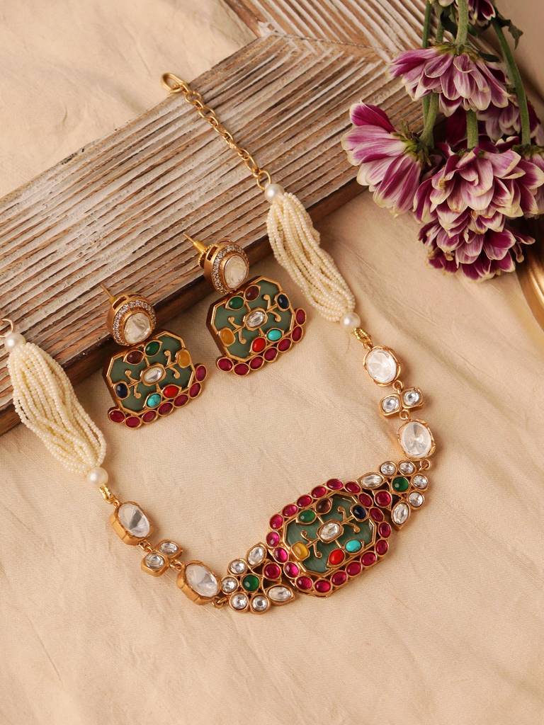Meira Queen Of Jades Choker Set : WFSE122