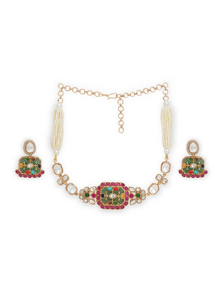 Meira Queen Of Jades Choker Set : WFSE122