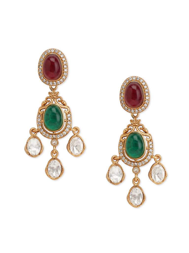 Meira Drops Of Navratna Necklace Set : WFSE125
