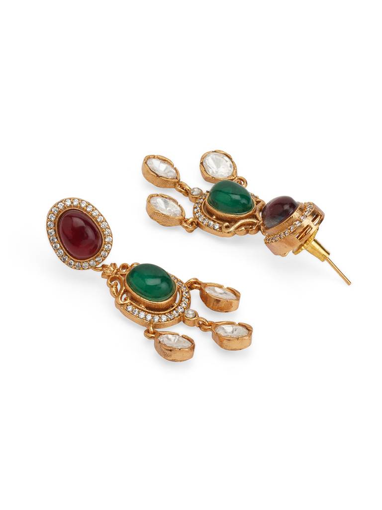 Meira Drops Of Navratna Necklace Set : WFSE125