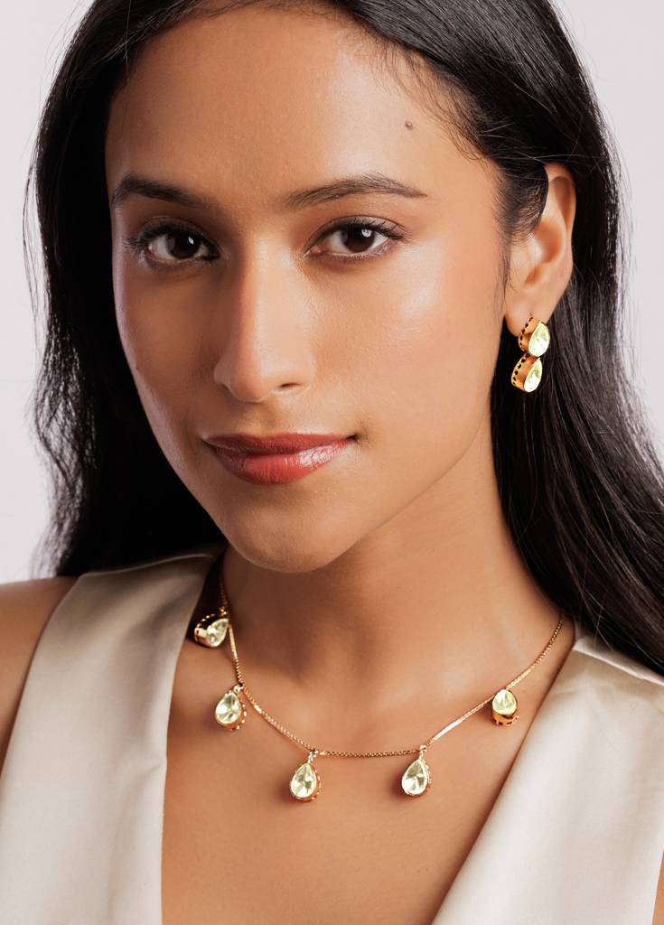 Pristine Polki Drop Necklace Set : WFSE150