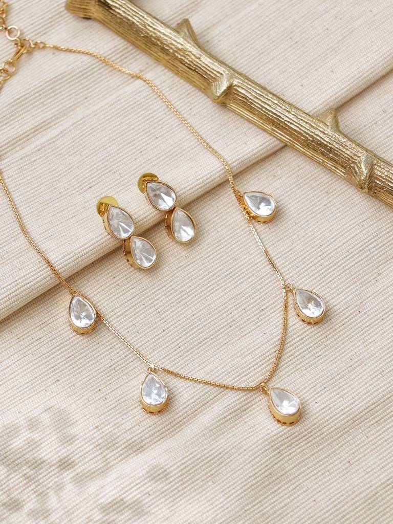 Pristine Polki Drop Necklace Set : WFSE150