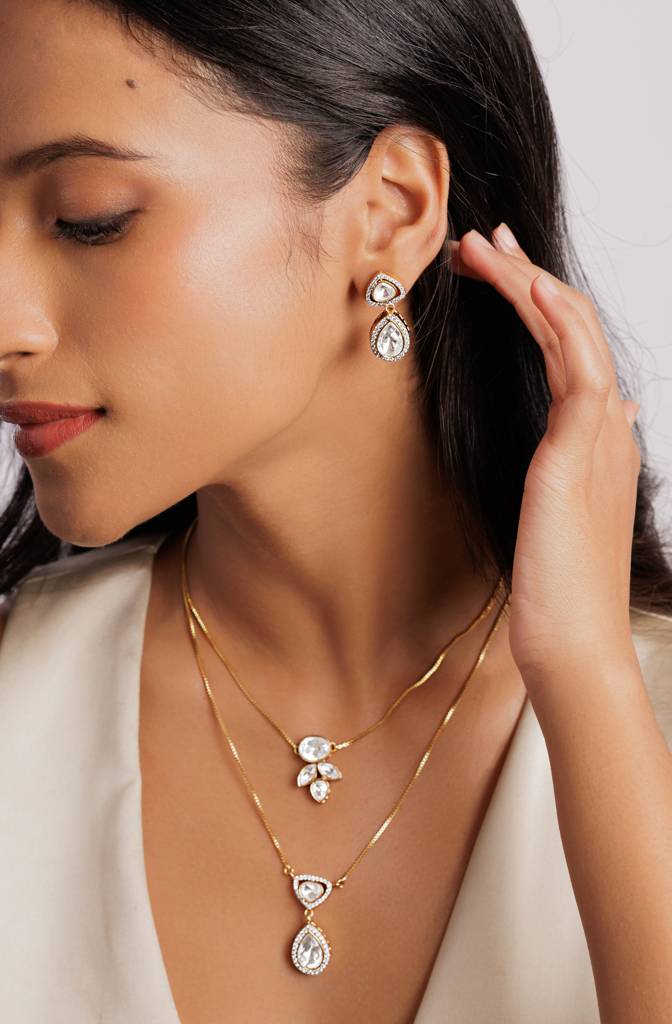 Layered Polki Necklace Set : WFSE151