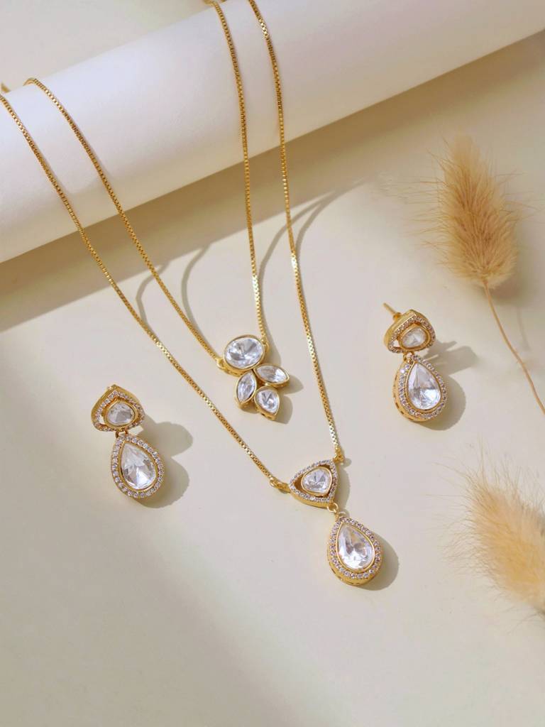 Layered Polki Necklace Set : WFSE151