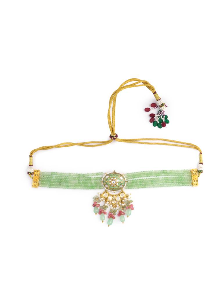 Gardenia Green Pastel Choker Set : WFSE154