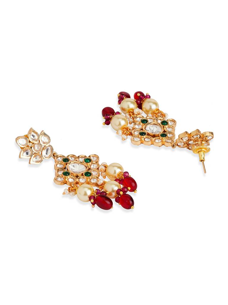 Rouge Red Kundan Necklace Set : WFSE166