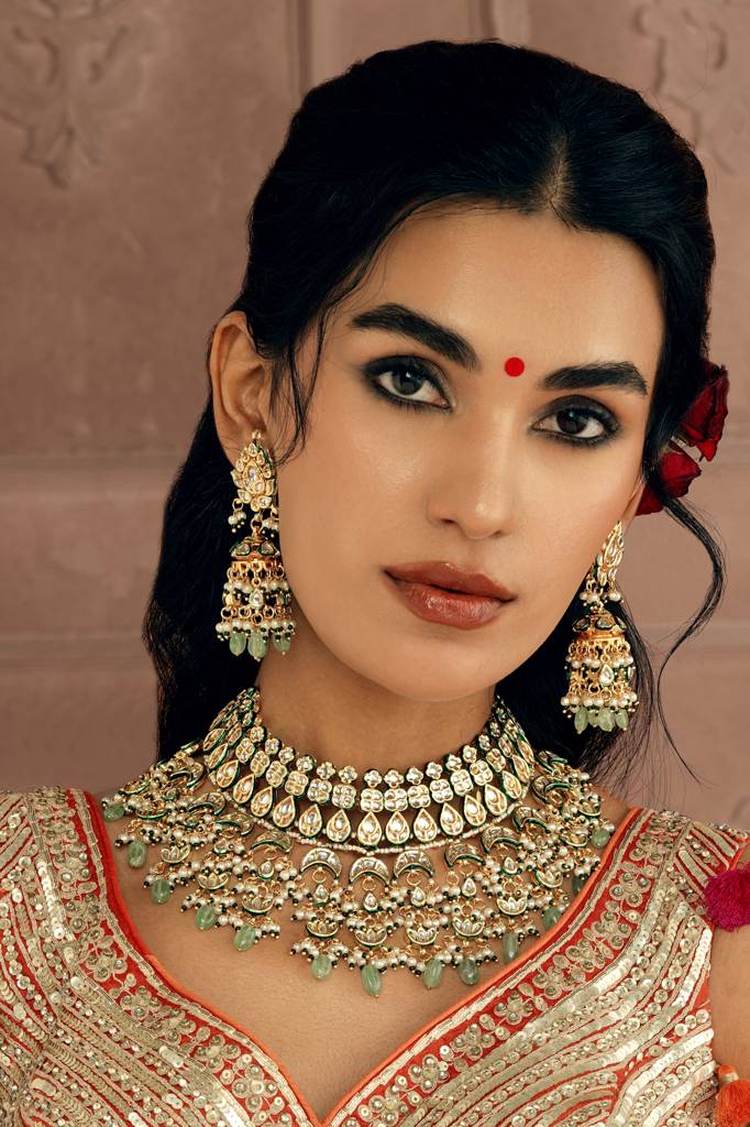 Cascading Kundan Necklace Set : WFSE172