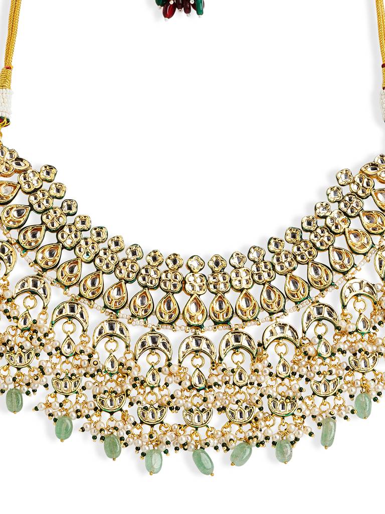 Cascading Kundan Necklace Set : WFSE172