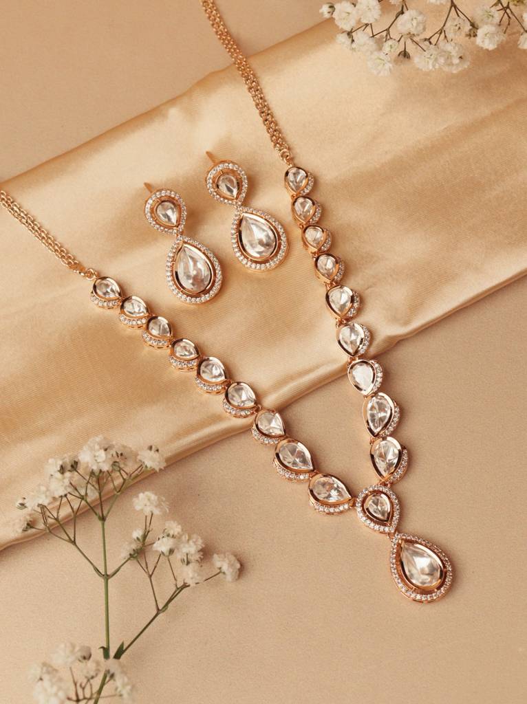 Meira Droplets Of Polki Necklace Set : WFSE179