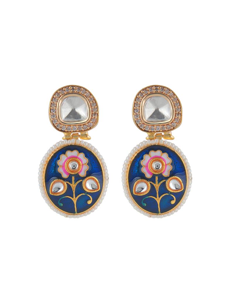 Meira Indigo Blush Enamel Necklace Set : WFSE181