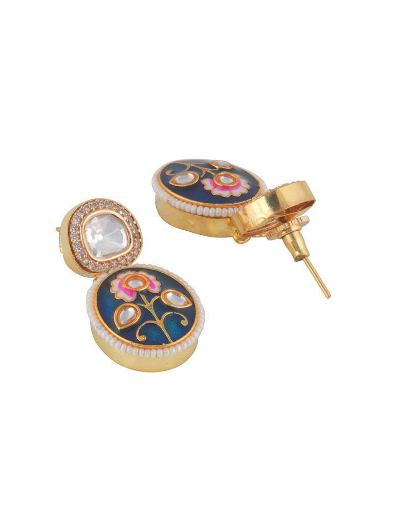 Meira Indigo Blush Enamel Necklace Set : WFSE181