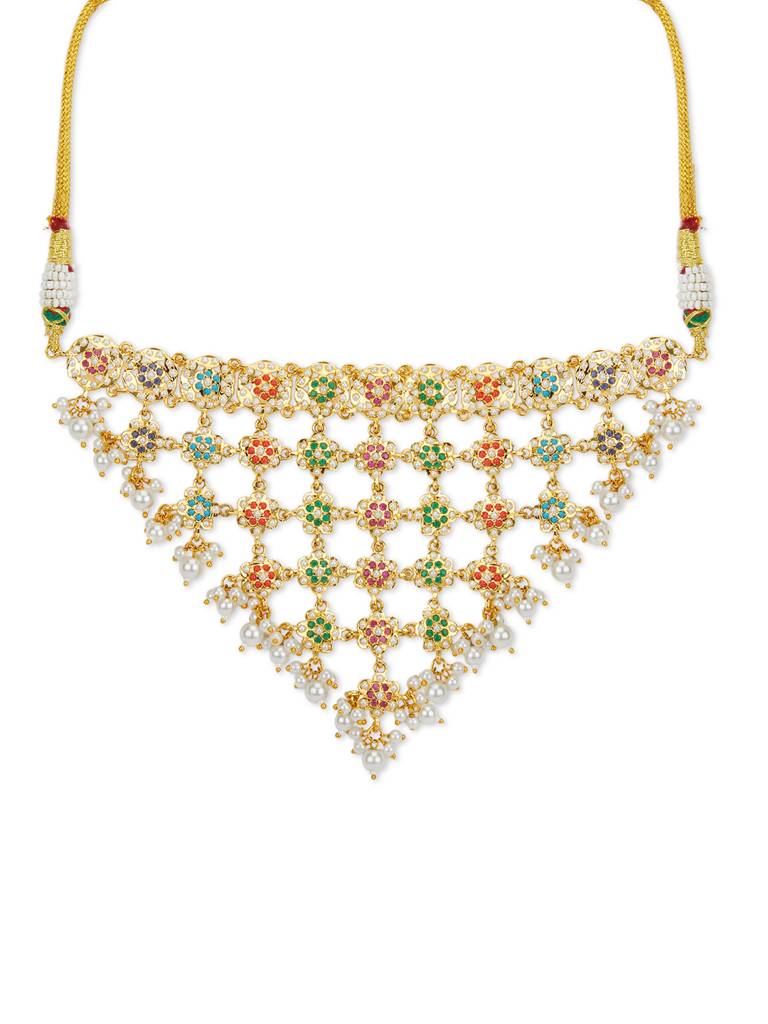 Enchanted Multicolour Jadau Necklace Set : WFSE200