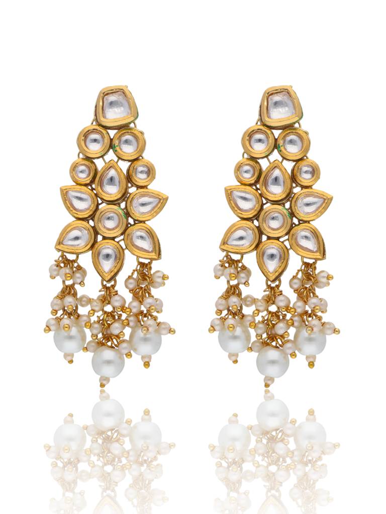 Bridal Kundan And Pearls Floral Necklace Set : WFSE29