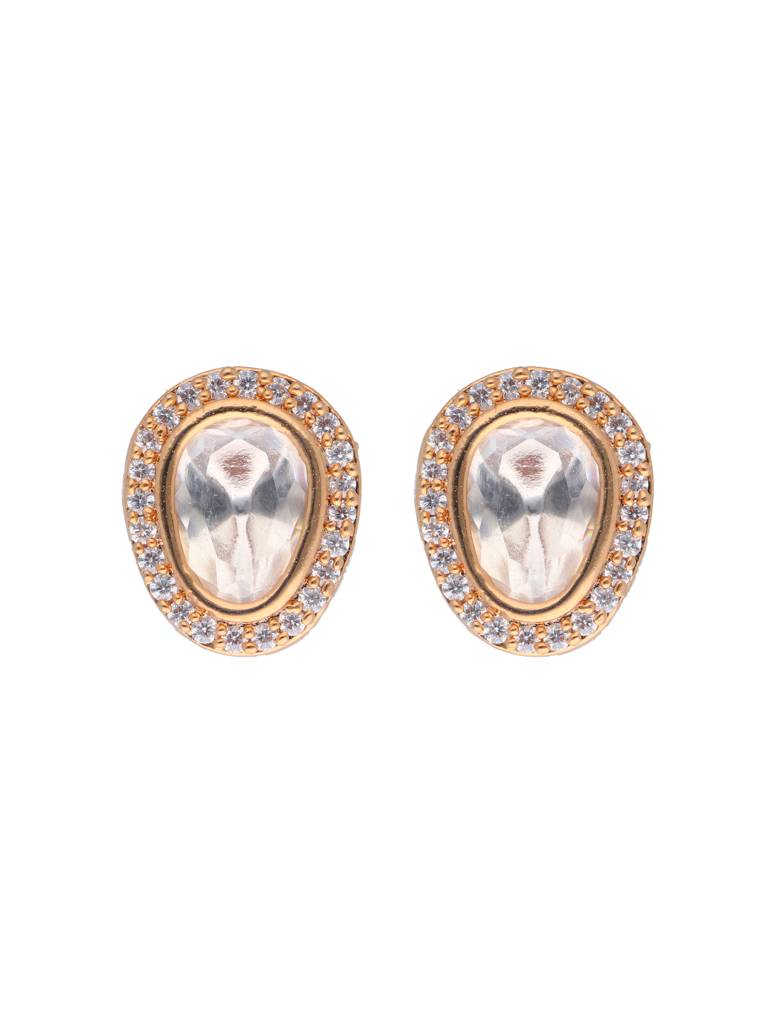 The Zoya Kundan Solitaire Two Tone Gold And Rose Gold Necklace Set : WFSE51