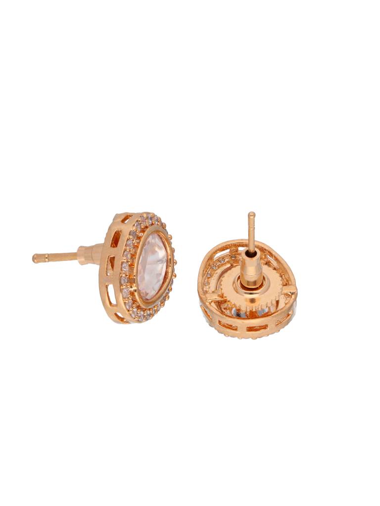 The Zoya Kundan Solitaire Two Tone Gold And Rose Gold Necklace Set : WFSE51