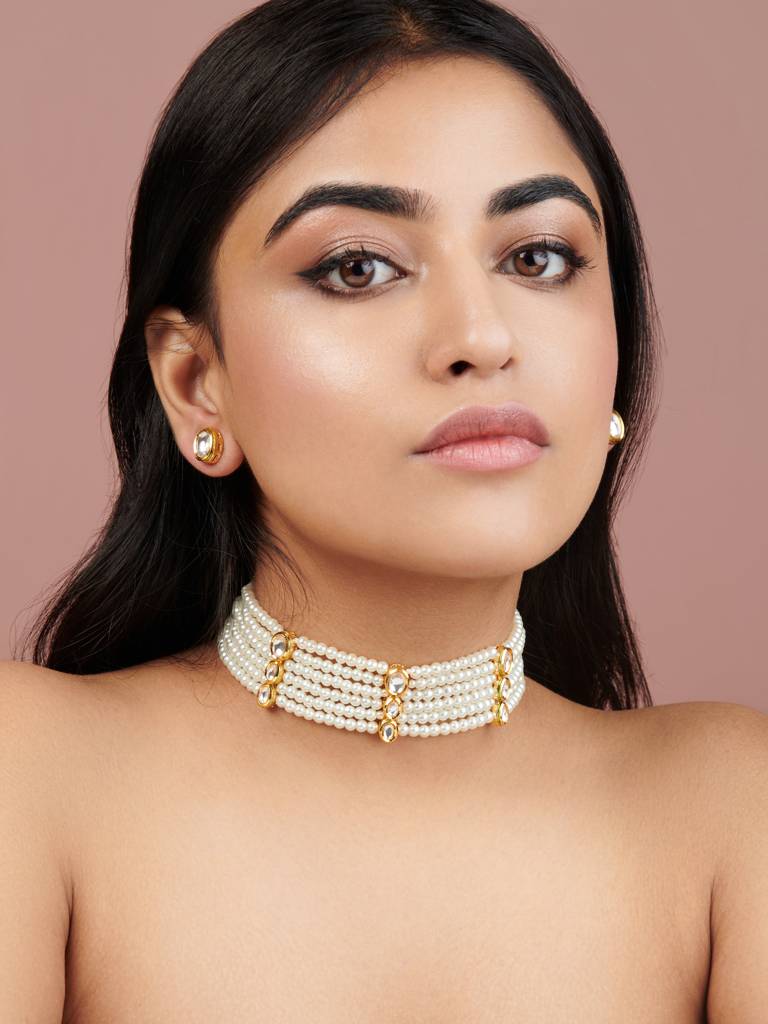 The Zoya Strings Of Pearls Tushi Choker Necklace : WFSE52