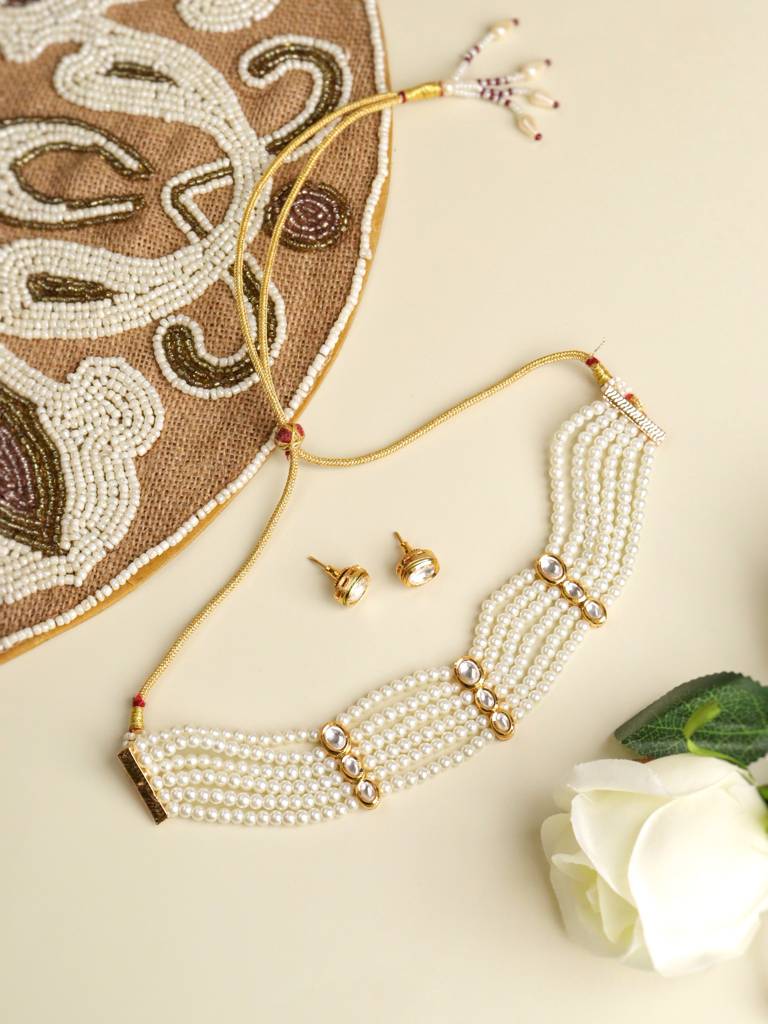 The Zoya Strings Of Pearls Tushi Choker Necklace : WFSE52