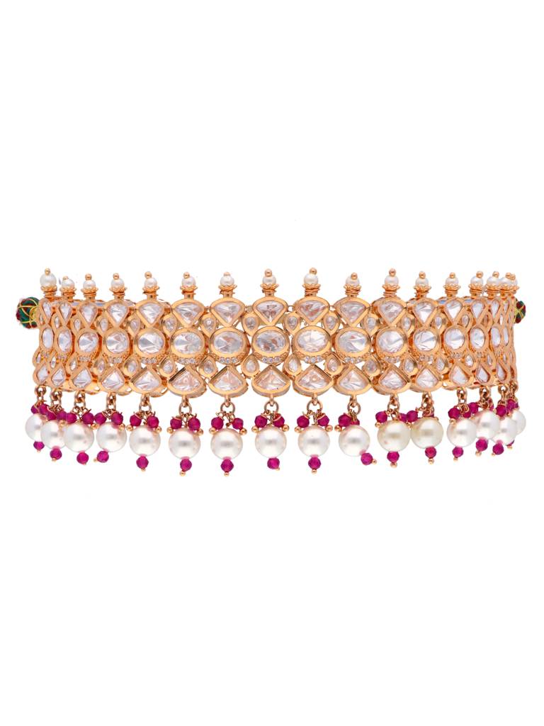 The Zoya Forever Glitter Kundan And Pearls Choker : WFSE54