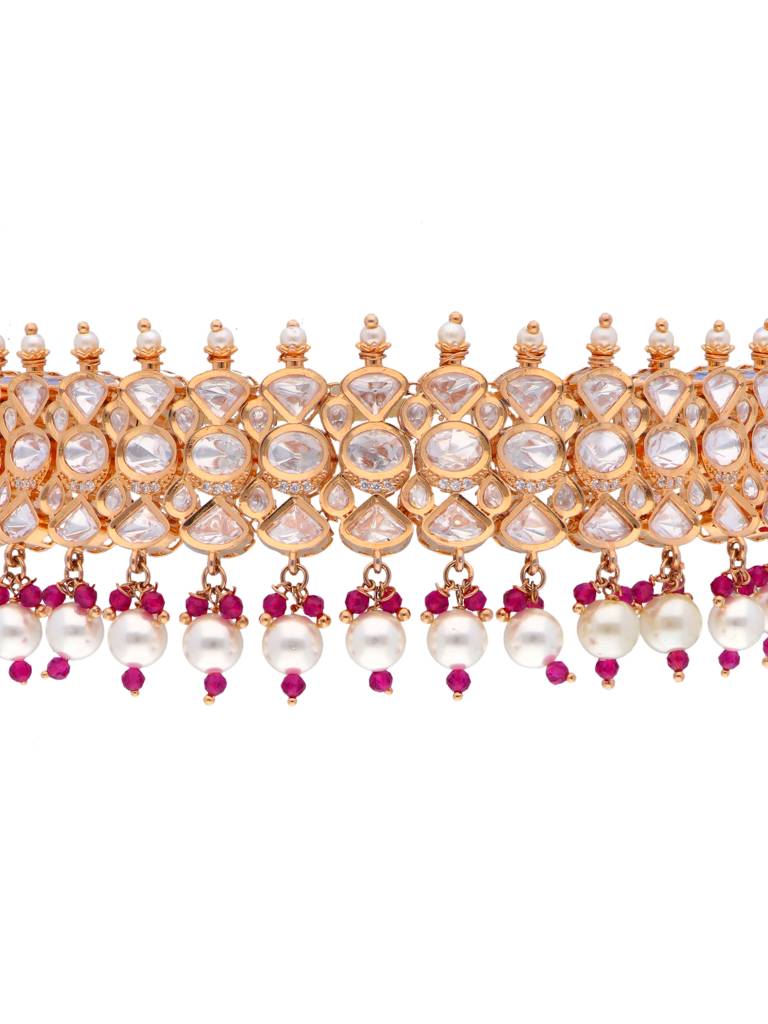 The Zoya Forever Glitter Kundan And Pearls Choker : WFSE54