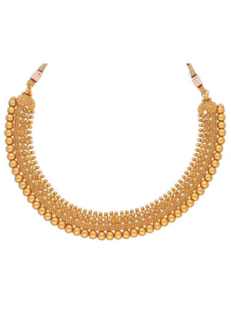 22K Gold Plated Vadiyanam Necklace Set : WFSE70