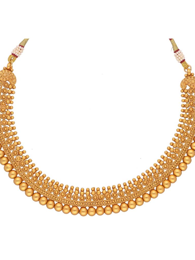 22K Gold Plated Vadiyanam Necklace Set : WFSE70