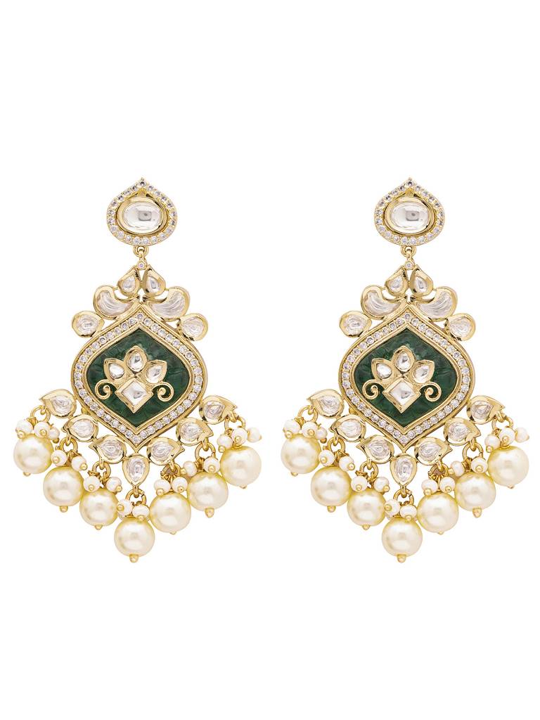 22 Kt Gold-Plated Kundan Elegance Bridal Necklace : WFSE81