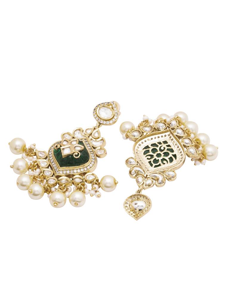 22 Kt Gold-Plated Kundan Elegance Bridal Necklace : WFSE81