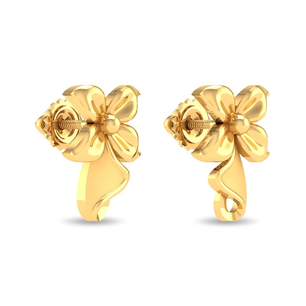 Kisna 14K Yellow Gold Evergreen Earrings : WG10071
