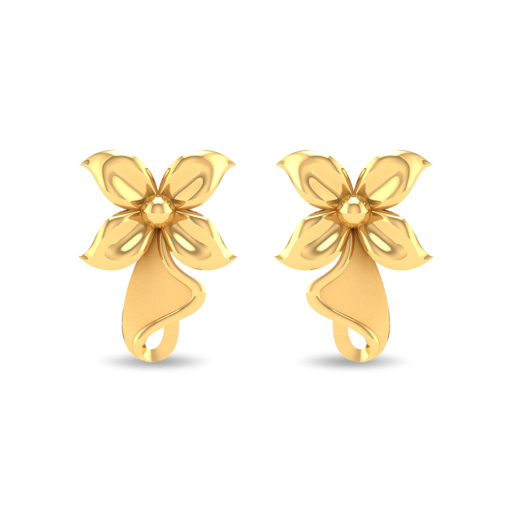 Kisna 14K Yellow Gold Evergreen Earrings : WG10071