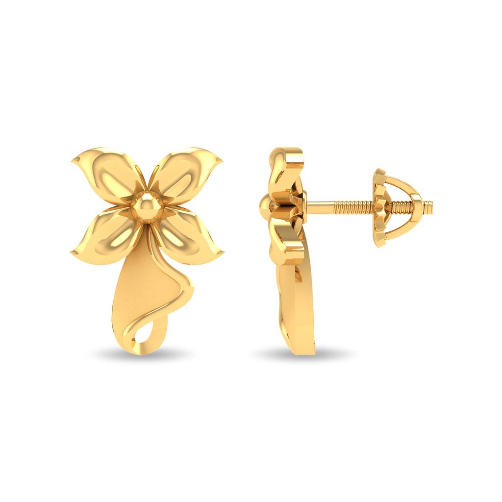 Kisna 14K Yellow Gold Evergreen Earrings : WG10071