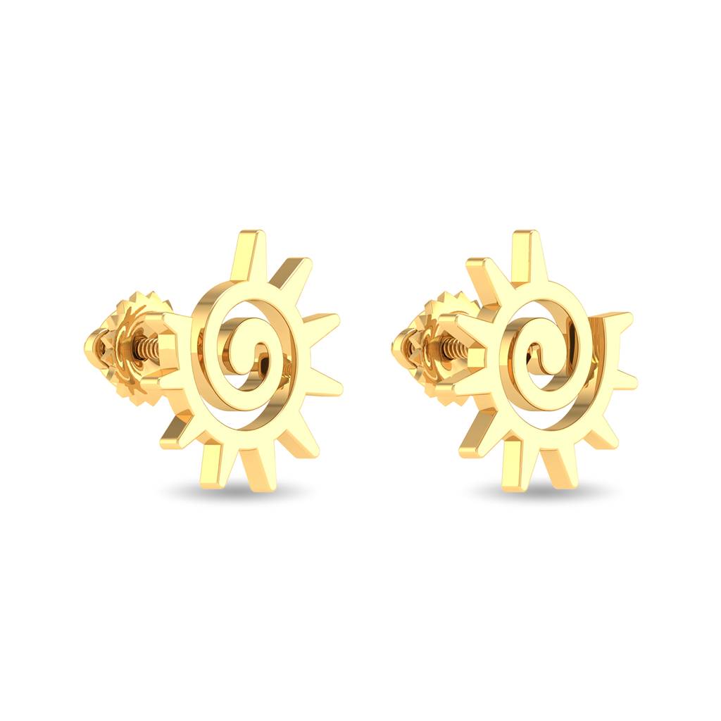 Kisna 14K Yellow Gold Spirinella Earring : WG10092