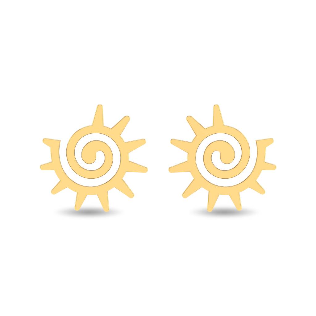 Kisna 14K Yellow Gold Spirinella Earring : WG10092