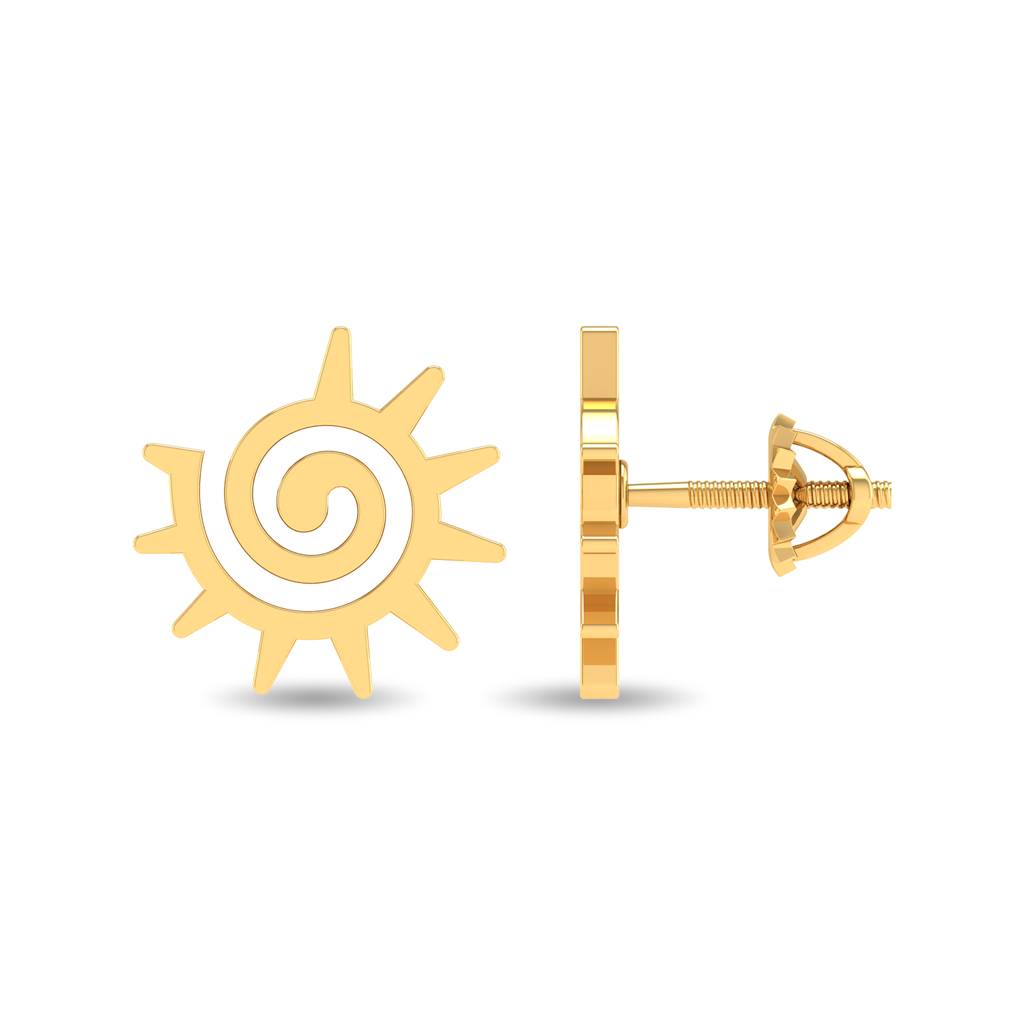 Kisna 14K Yellow Gold Spirinella Earring : WG10092