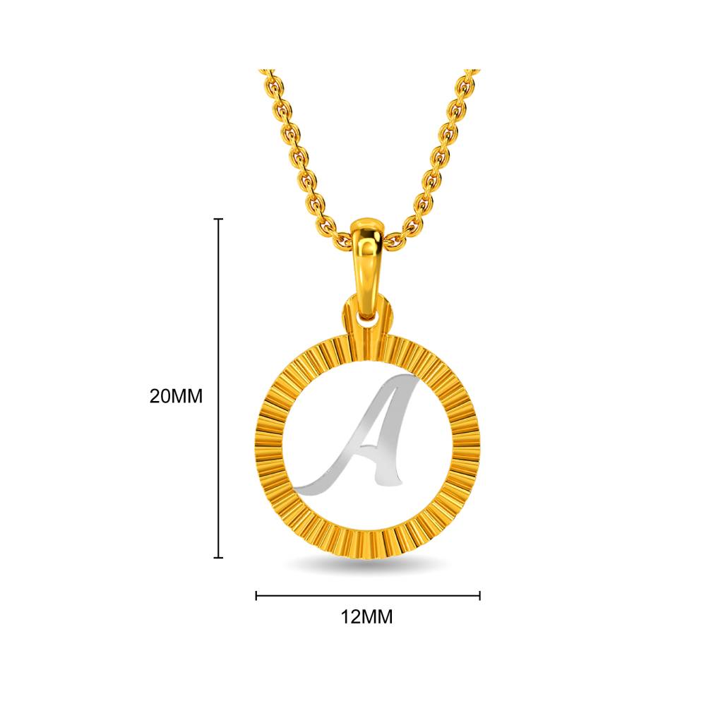 Kisna 14K Yellow Gold Initial A Pendant Diamond Pendant : WG20022