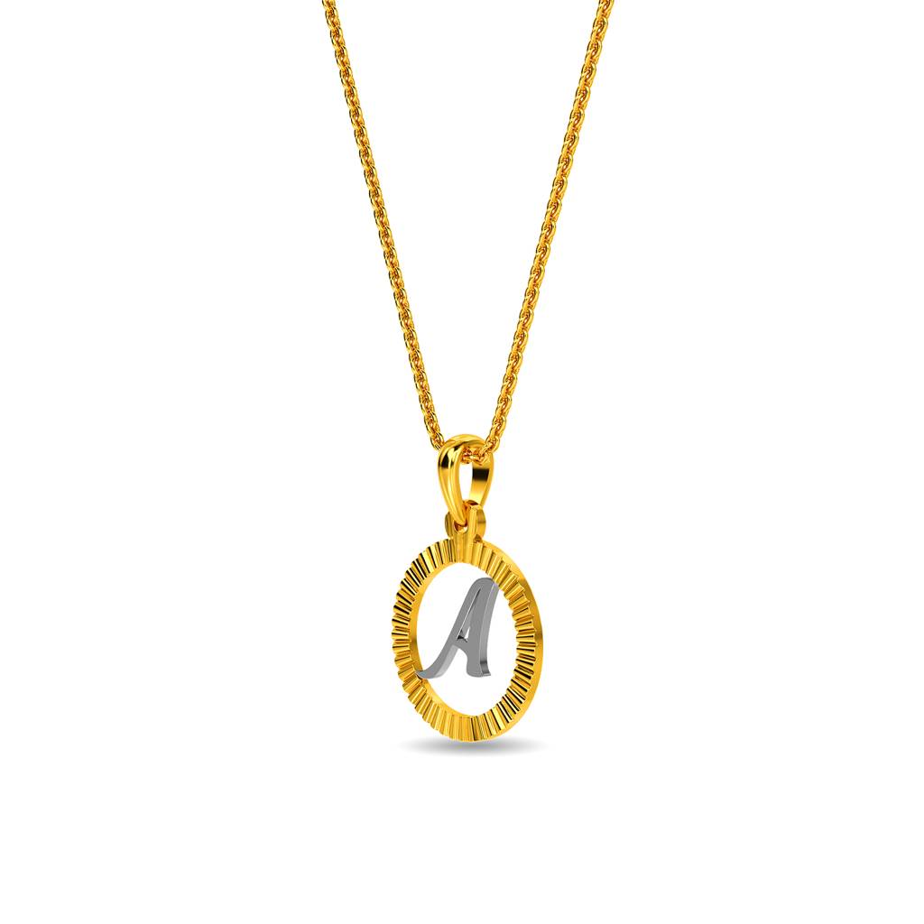 Kisna 14K Yellow Gold Initial A Pendant Diamond Pendant : WG20022