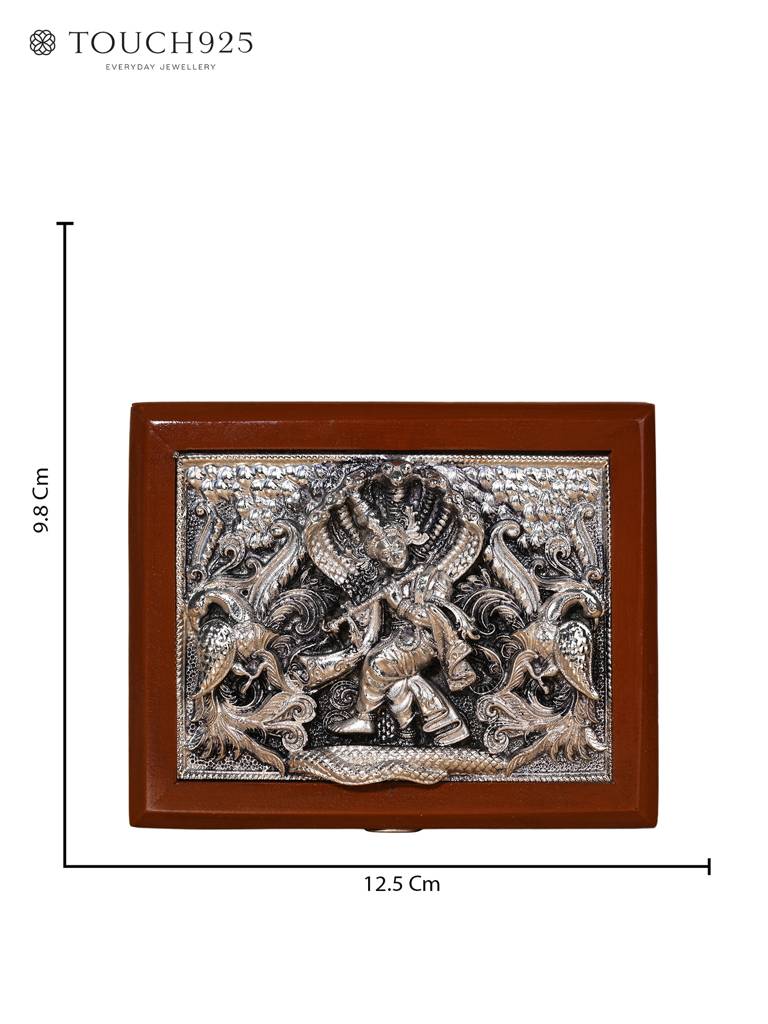 999 Silver Krishna Design Dry Fruit Gift Box : WGFT111