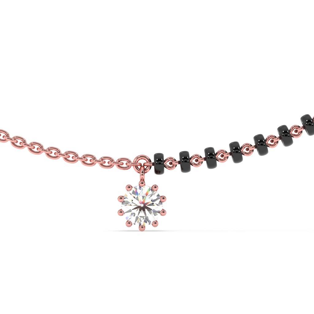 Eclipse Solitaire Anklet In 92.5 Sterling Silver : WH-AK-002-RG(SG)