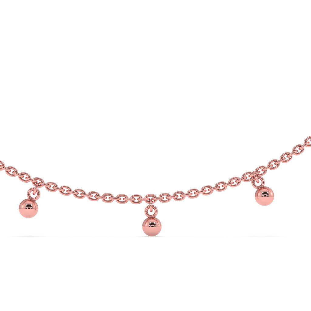 Silver Drop Anklet In 925 Sterling Silver : WH-AK-010-RG(PR)