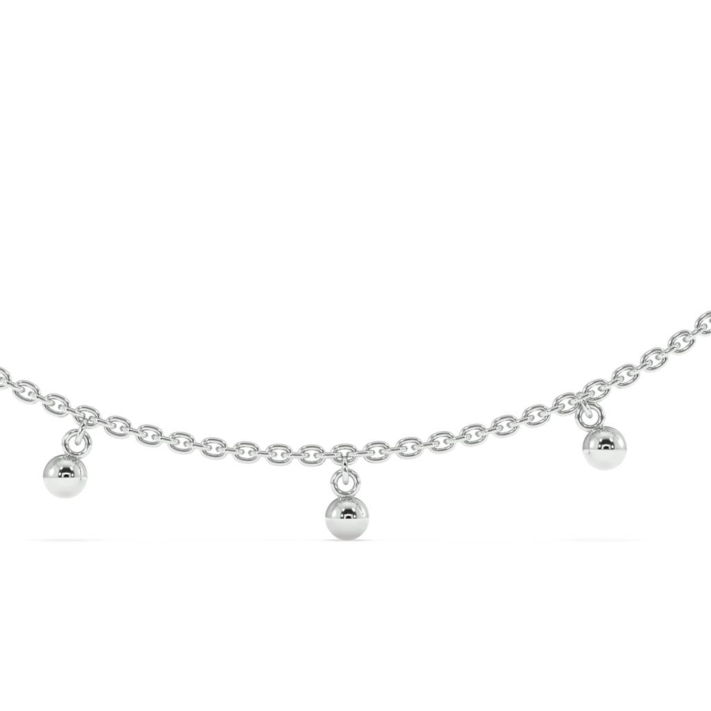 Silver Drop Anklet In 925 Sterling Silver : WH-AK-010-SL(PR)