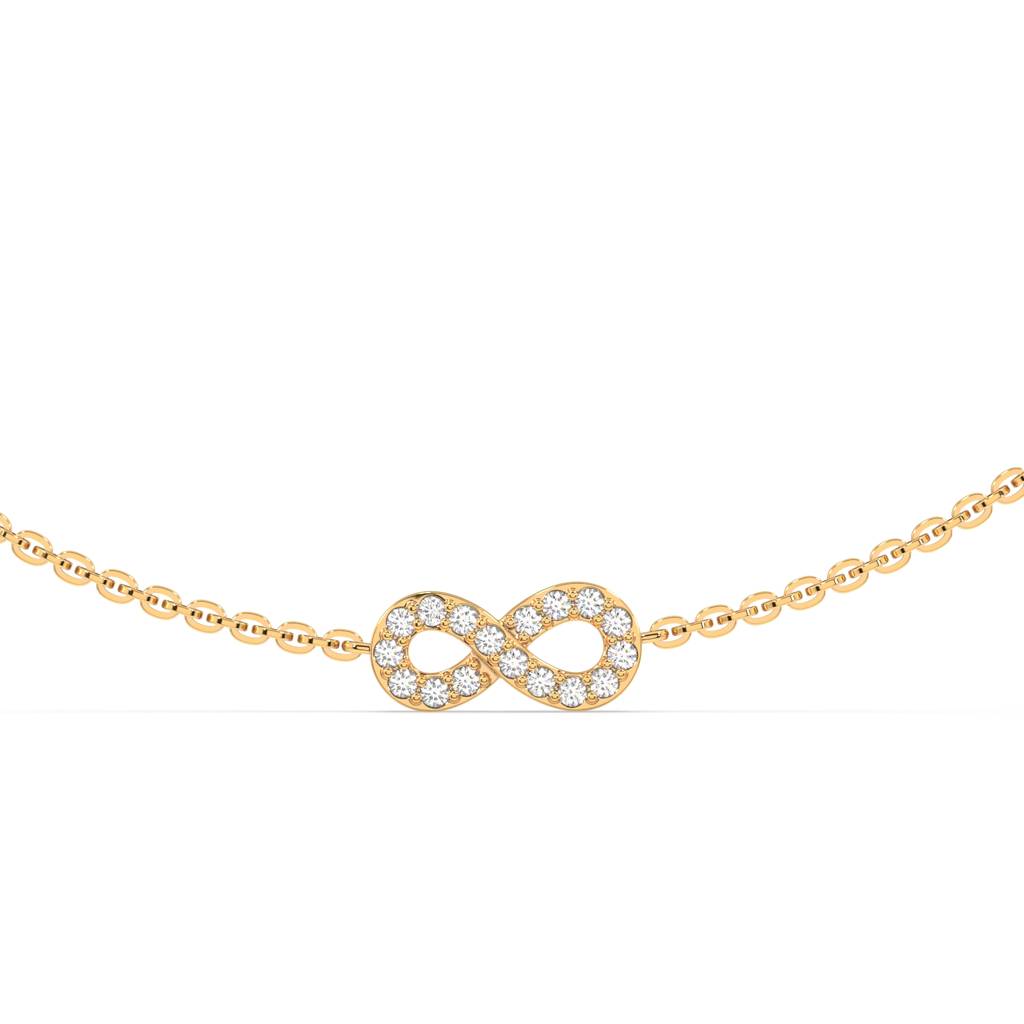 Classic Infinity Sterling Silver Anklet : WH-AK-018-GD(PR)