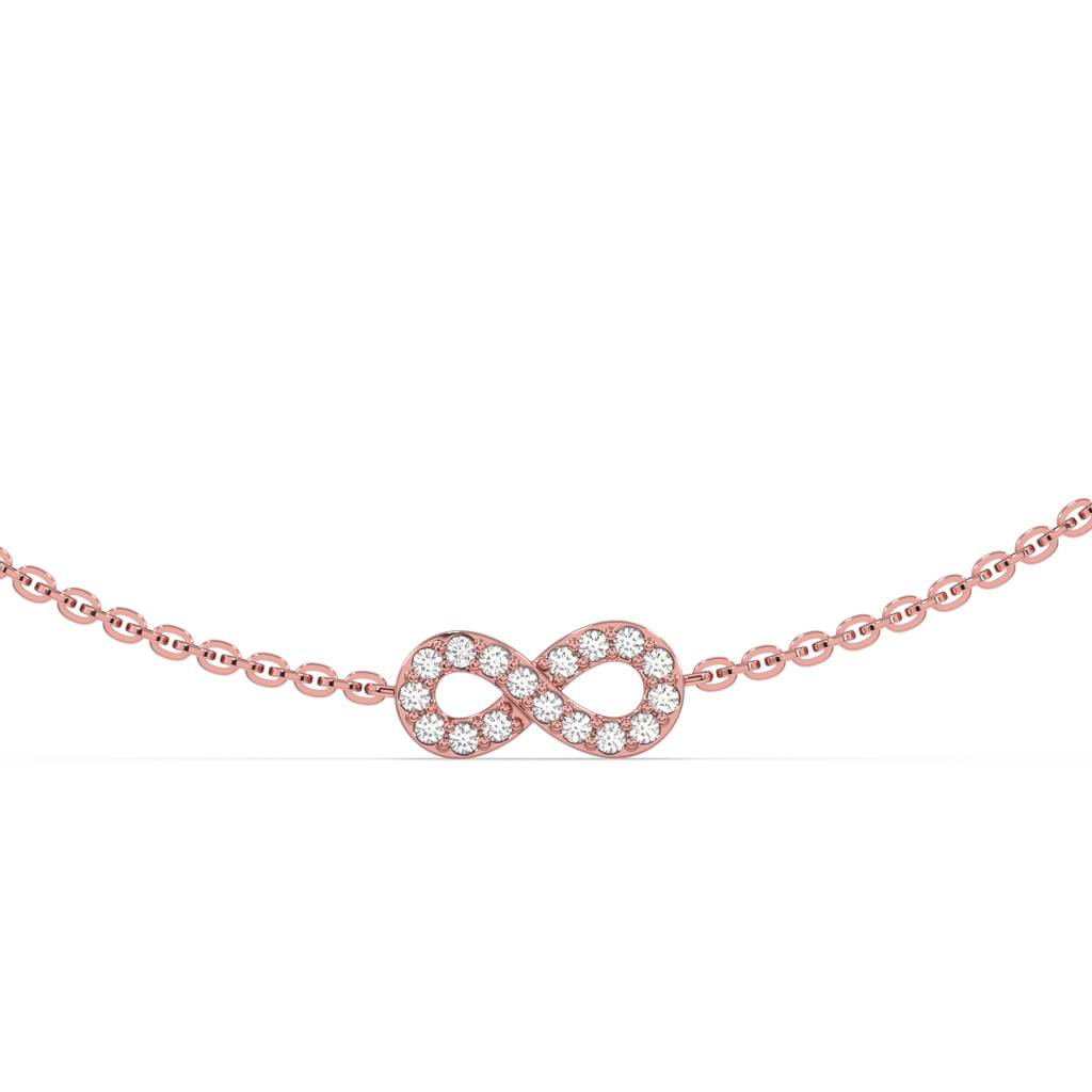 Classic Infinity Sterling Silver Anklet : WH-AK-018-RG(PR)