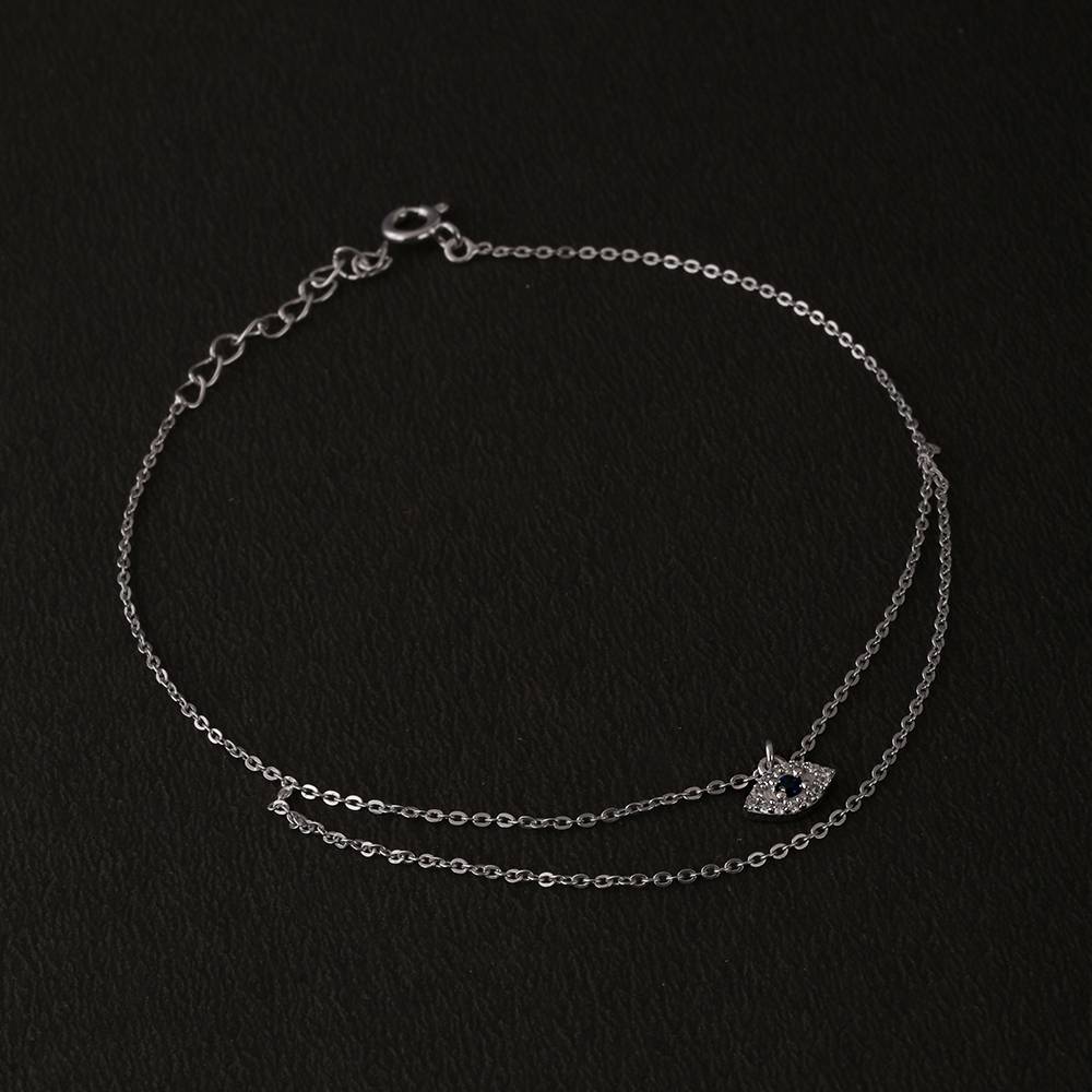 Evil Eye Double Chain Anklet : WH-AK-025-SL(SG)