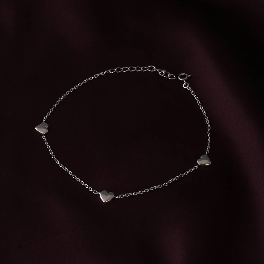 Heartfelt Elegance Anklet In Sterling Silver : WH-AK-026-SL(PR)