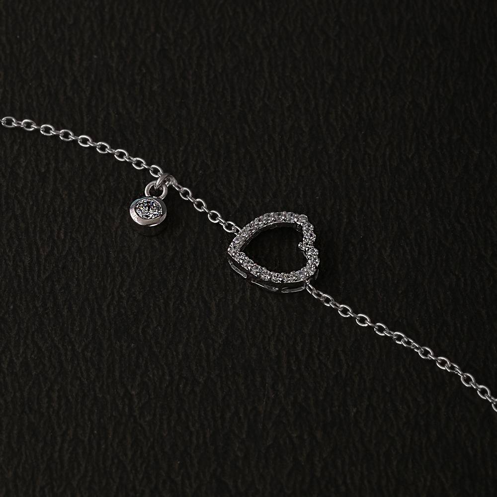 Diamond Heart Cascade Anklet In 92.5 Sterling Silver : WH-AK-028-SL(PR)