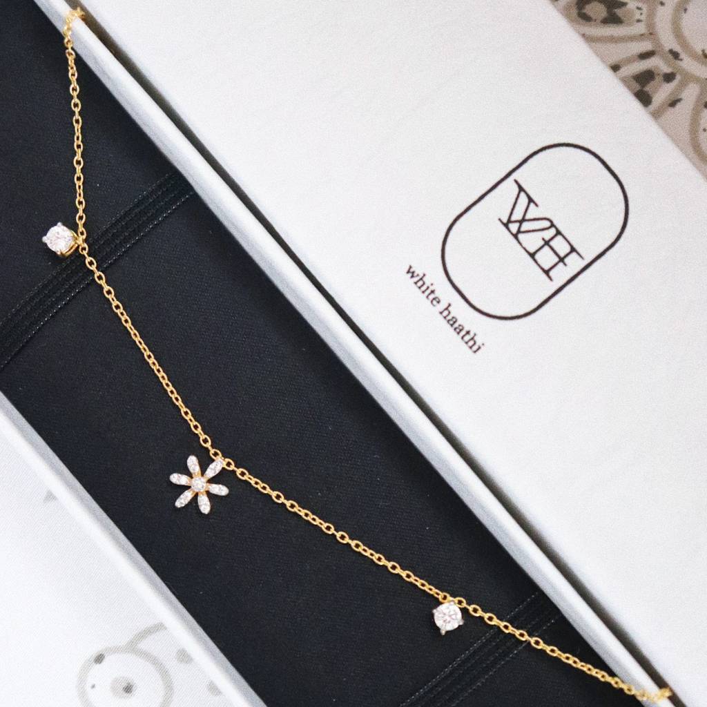 Daisy Love Anklet In 92.5 Sterling Silver : WH-AK-029-GD(SG)