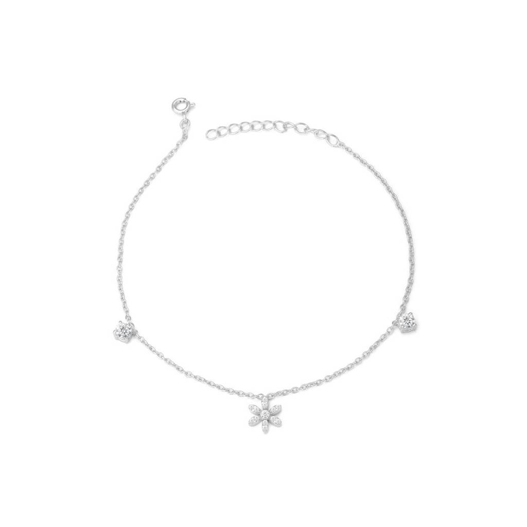 Daisy Love Anklet In 92.5 Sterling Silver : WH-AK-029-SL(SG)